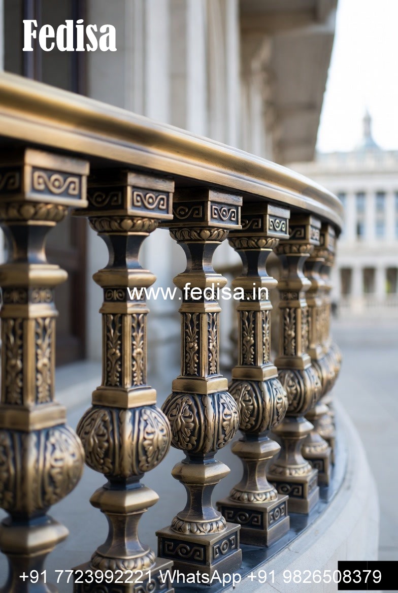 Antique Brass Railing Design For Classic Interiors Kitchen Balcony Grill Design