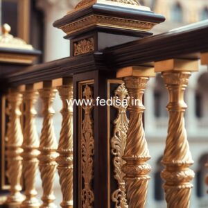 Elegant Brass Handrail Design For Interiors Wpc Grill Board Design