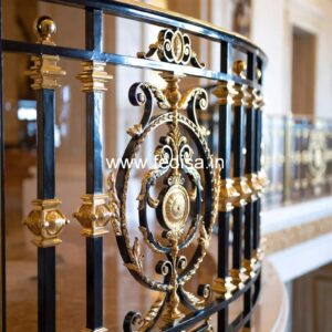 Brass Balcony Railing With Decorative Pattern Grill Gate Simple Design