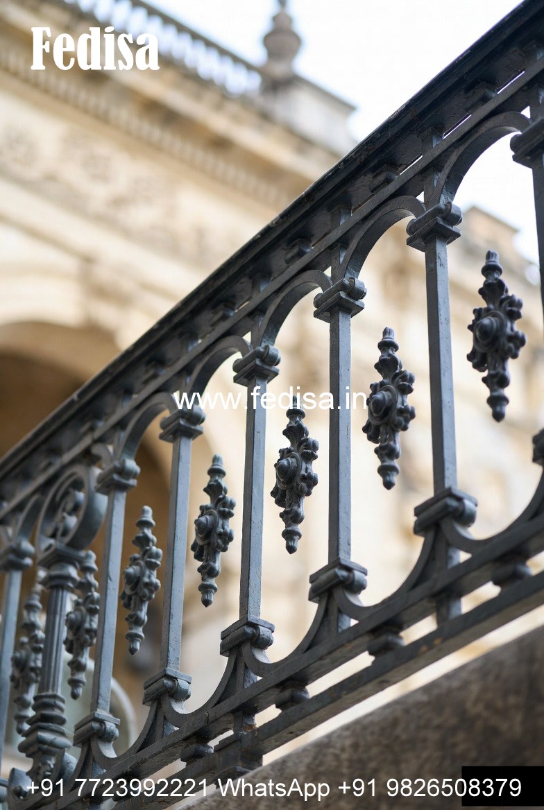 Antique Brass Staircase Railing Design Balcony Full Cover Grill Design