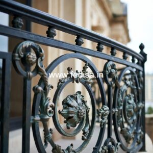 Stylish Brass Handrail Design For Staircase 3 Part Window Grill Design
