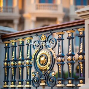 Modern Brass Railing Design For Homes Side Wall Grill Design