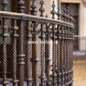 Antique Brass Railing For Classic Homes Entrance Door Grill Design
