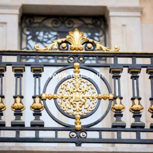 Modern Brass Balcony Railing With Sleek Finish Grill Design For Elevation