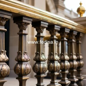 Luxury Brass Handrail Design For Interior Decor Laser Cut Safety Door Grill