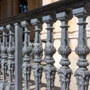 Classic Brass Balcony Railing With Royal Touch Window Grill For Sliding Window