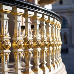 Stylish Brass Stair Railing For Interior Design Classic Window Grill Design