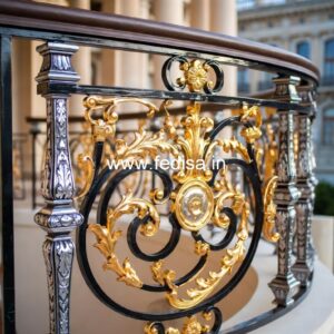 Premium Brass Balcony Railing For Designer Interiors Iron Safety Grill Design