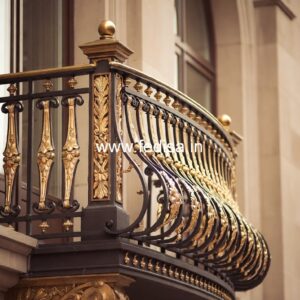 Designer Brass Stair Railing With Artistic Work Safety Door Design Grill