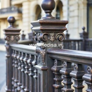 Elegant Brass Balcony Railing With Classic Design Window Grill Gate Design