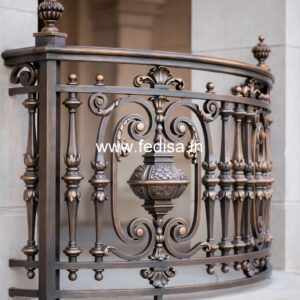 Brass Railing Design For Modern Home Interiors Box Type Window Grill Design