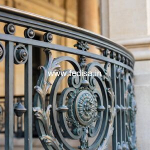 Antique Brass Stair Railing For Classic Homes Laser Cutting Door Grill Price