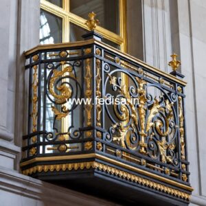 Luxury Brass Balcony Railing With Designer Finish Steel Grill Gate Price