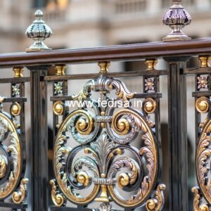 Designer Brass Staircase Handrail For Homes Home Safety Grill Design