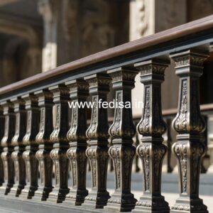 Luxury Brass Stair Railing Design For Villas Single Grill Door Design