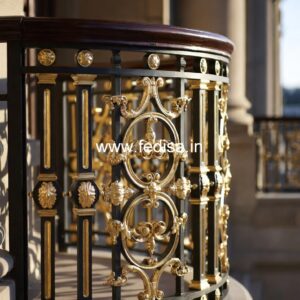 Designer Brass Railing Design With Artistic Finish Grill Design For Hall