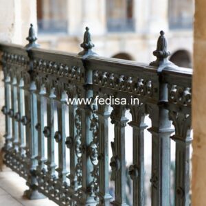 Decorative Brass Stair Railing Design For Villas Round Steel Grill Design