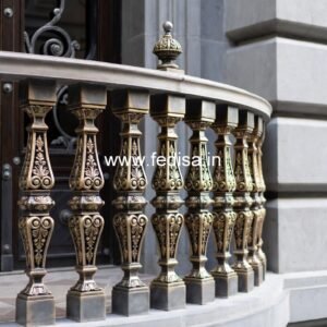 Designer Brass Handrail For Stylish Staircases Stainless Steel Grill Gate Design