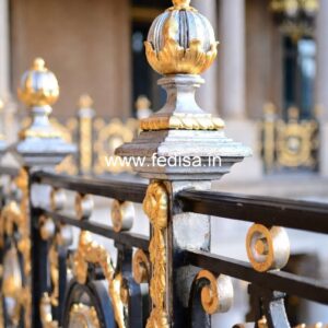 Elegant Brass Staircase Railing With Luxury Finish Gate Grill Ke Design