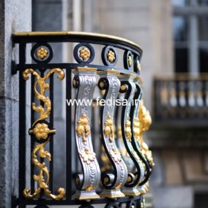 Antique Brass Staircase Railing With Classic Finish Design For Grill Window