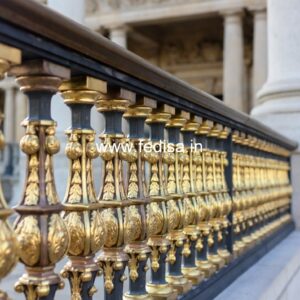 Elegant Brass Balcony Railing For Interior Decor White Grill Design
