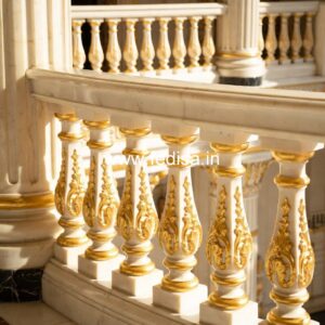 Elegant Brass Handrail For Luxury Staircases Arch Design Grill