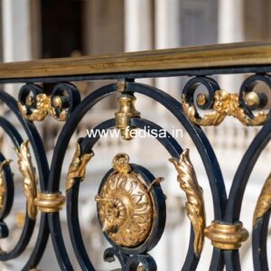 Brass Balcony Railing Design With Premium Style Front Door Grill Design For House