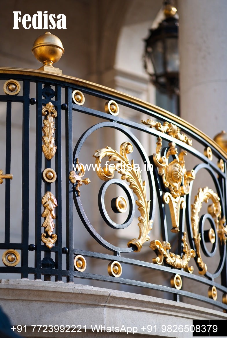 Premium Brass Stair Railing With Unique Design Kitchen Door Grill Design
