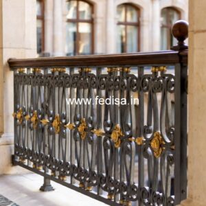 Premium Brass Handrail Design With Artistic Finish Tube Grill Design