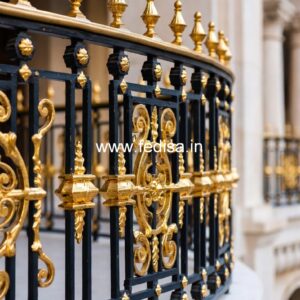 Premium Brass Stair Railing Design For Modern Homes Flat Bar Window Grills Design