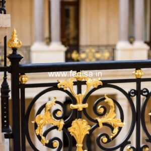 Luxury Brass Handrail Design For Elegant Staircases Steel Grill Design For Sitout