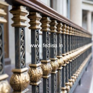 Traditional Brass Railing Design With Carving Work Simple Grill Design For Main Door