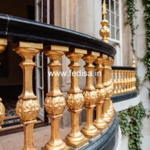 High-end Brass Staircase Railing Design Window Grill With Net Design