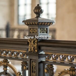 Classic Brass Staircase Design For Luxury Homes Glass Khidki Design