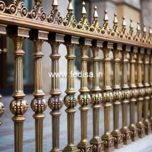 Custom Brass Railing Design For Staircases Fixed Window Grill Design