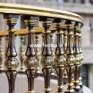Brass Balcony Railing With Decorative Pattern Lightweight Grill Gate Design