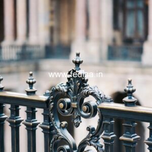 Decorative Brass Handrail With Artistic Detailing MS Balcony Grill