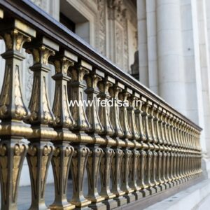 Classic Brass Railing Design For Premium Homes Glass Window With Grill Design