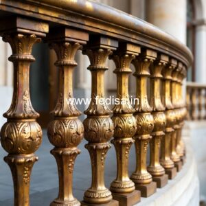 Custom Brass Staircase Railing With Designer Look Living Room Window Grill Design