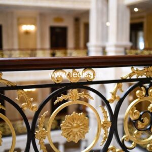 Modern Brass Staircase Railing For Stylish Homes Half Round Window Grill