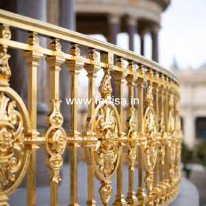 Elegant Brass Railing Design With Artistic Finish New Home Grill Design