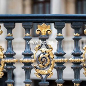 Luxury Brass Balcony Railing With Classic Style Terrace With Grills Design