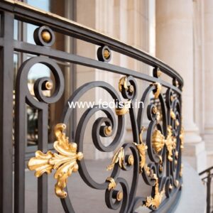 Decorative Brass Stair Railing Design For Villas Window Round Grill Design