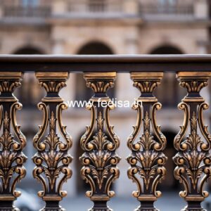 Elegant Brass Balcony Railing For Interior Decor Round Grill Window Design