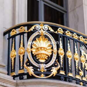 Decorative Brass Stair Railing With Elegant Finish Front Gate Upper Grill Design