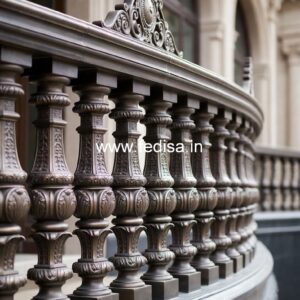 Designer Brass Railing Design For Luxury Villas Building Front Grill Design