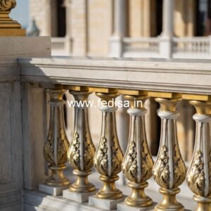 Designer Brass Balcony Railing With Unique Finish Window And Grill Design