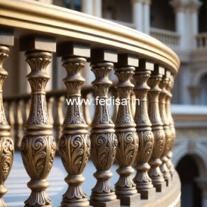 Premium Brass Handrail Design With Artistic Finish Door Design Metal Grill
