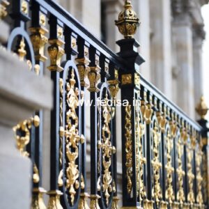 Decorative Brass Handrail For Stylish Staircases Home Front Side Grill Design