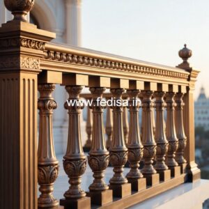 Luxury Brass Balcony Railing With Artistic Detailing Main Grill Gate Color